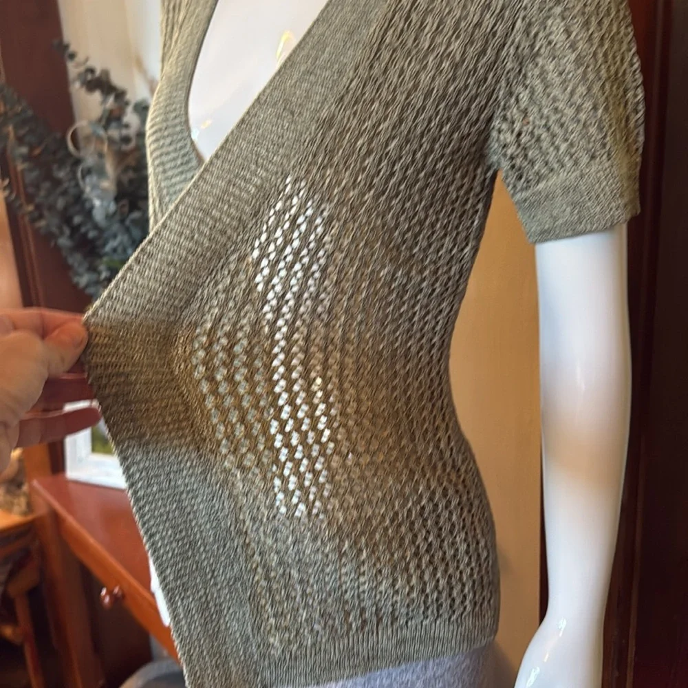 NWT northern reflections size small Olive Green Open Knit Women's Sweater - Picture 3 of 5
